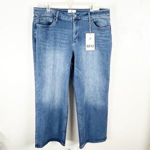 RFM Los Angeles Chloe High Rise Wide Leg Light Wash Jeans, Size 24